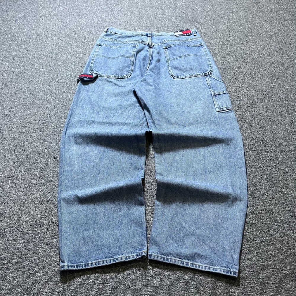 Vintage Tommy Hilfiger Carpenter Jeans 36x34 Blue Baggy Skater 90s Denim